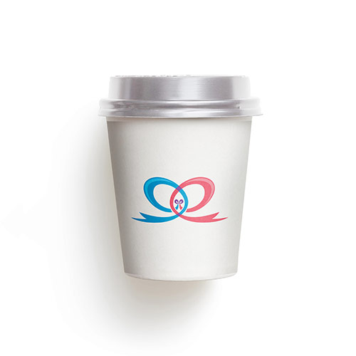 ea Ribbon Logo logo on a take-away coffee cup mockup
