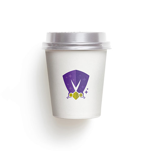 Scissor Logo logo on a take-away coffee cup mockup