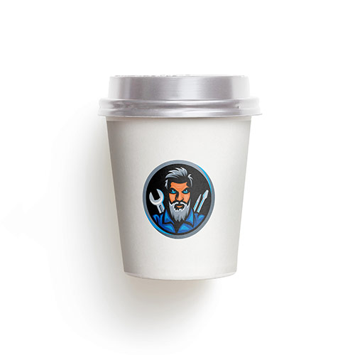 Handyman Logo logo on a take-away coffee cup mockup