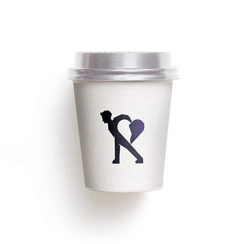 Carrying Heart Logo logo on a take-away coffee cup mockup