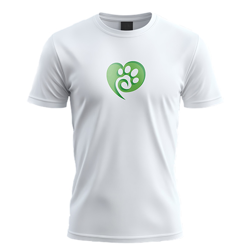 Paw Heart Logo logo on a white t-shirt mockup