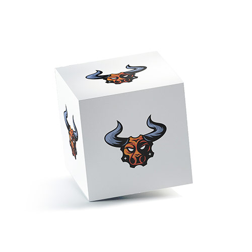 Bull Gear Logo logo on a 3D square box mockup