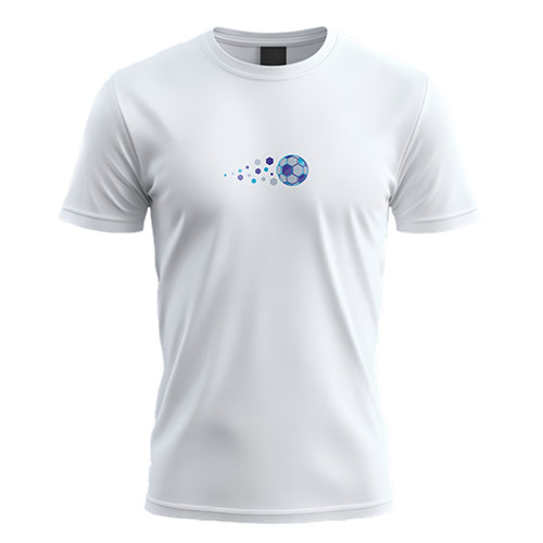 Soccer Logo logo on a white t-shirt mockup