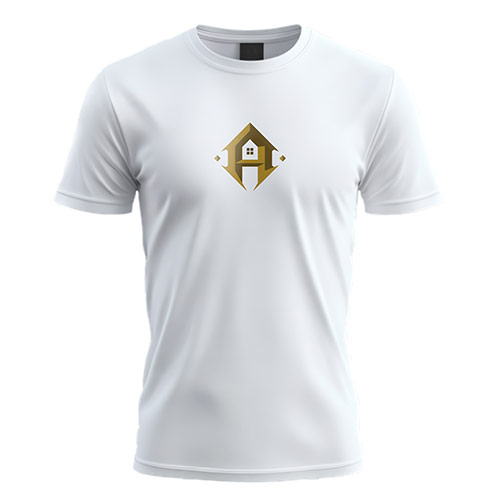 Letter A House Logo logo on a white t-shirt mockup