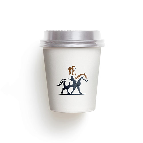 Horse Riding Logo logo on a take-away coffee cup mockup