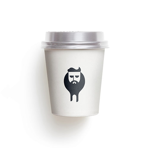 Wrench Guy Logo logo on a take-away coffee cup mockup