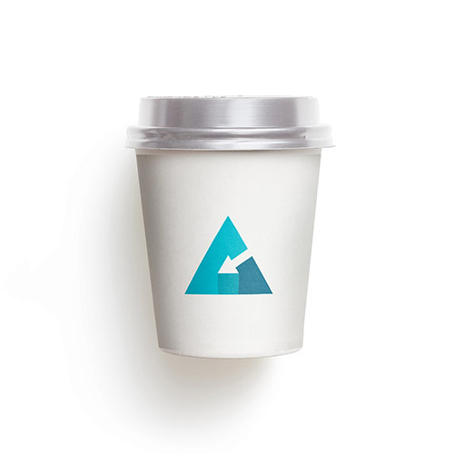 C Arrow Logo logo on a take-away coffee cup mockup