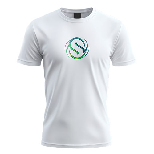 S Leaves Logo logo on a white t-shirt mockup