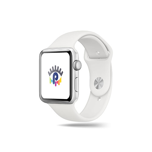 Letter P Eye Logo logo on a smart watch mockup