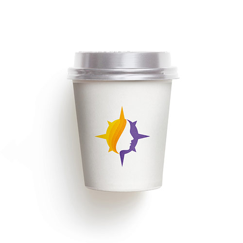Beauty Direction Logo logo on a take-away coffee cup mockup