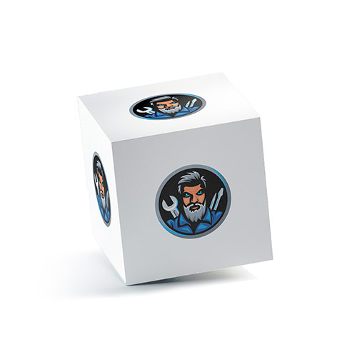 Handyman Logo logo on a 3D square box mockup