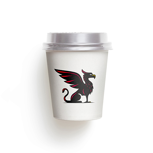 Griffin Logo logo on a take-away coffee cup mockup