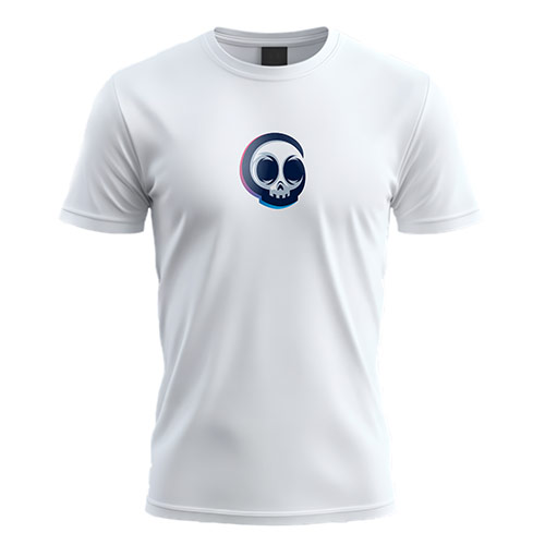 G Skull Logo logo on a white t-shirt mockup