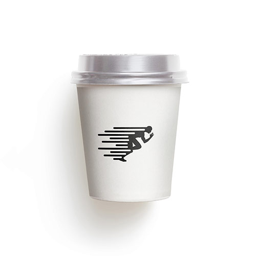 Run Logo logo on a take-away coffee cup mockup