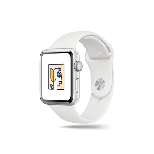Flower Man Logo logo on a smart watch mockup