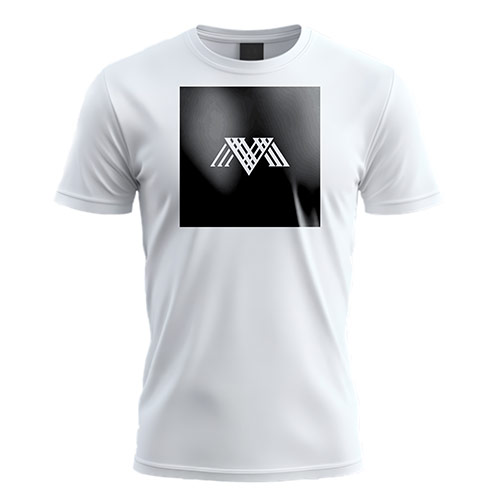 VM Logo logo on a white t-shirt mockup