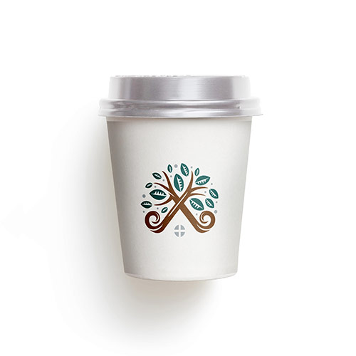 Nature House Logo logo on a take-away coffee cup mockup