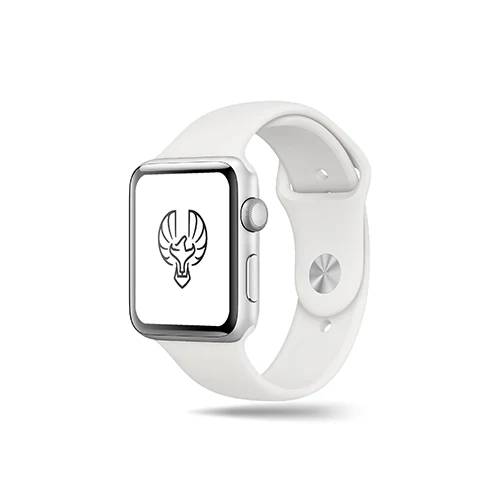 Black Eagle And Bull Logo logo on a smart watch mockup