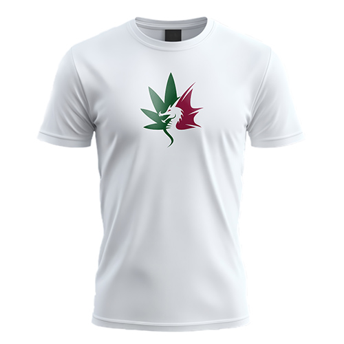 CBD Dragon Logo logo on a white t-shirt mockup