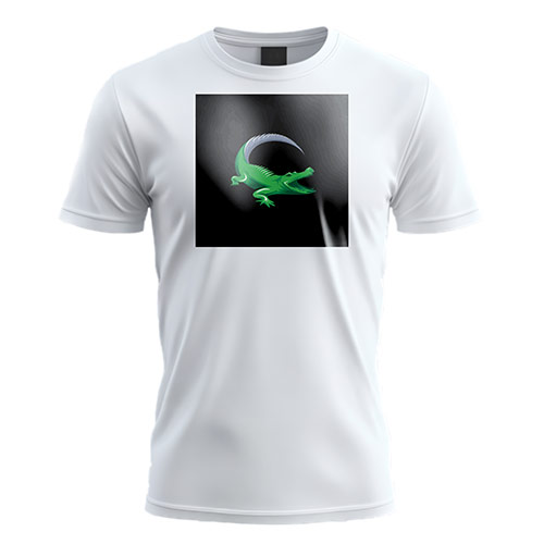 Crocodile Logo logo on a white t-shirt mockup