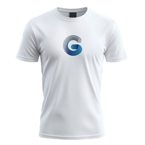 G Logo logo on a white t-shirt mockup