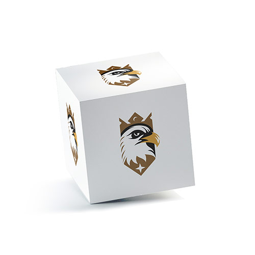 Eagle King Logo logo on a 3D square box mockup