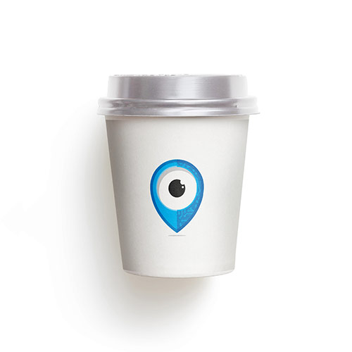 Location Logo logo on a take-away coffee cup mockup