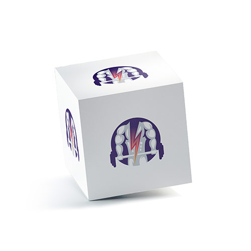 Bolt Fitness Logo logo on a 3D square box mockup