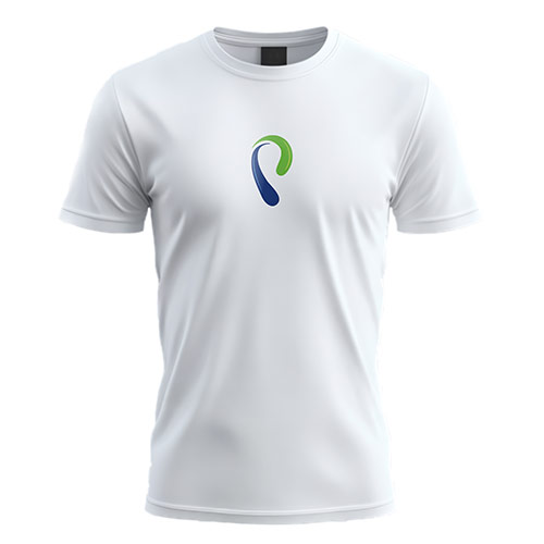 P Logo logo on a white t-shirt mockup