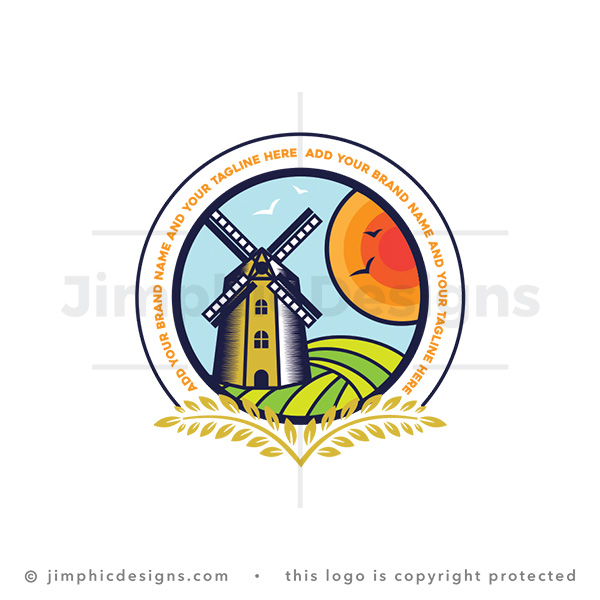 Sunset Farm Logo with a Windmill