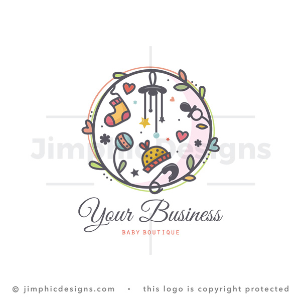 Cute Baby Boutique with Whimsical Toys Logo