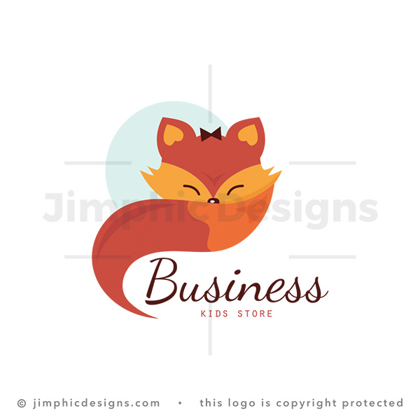 Cute Sleeping Fox for Kids Store Logo