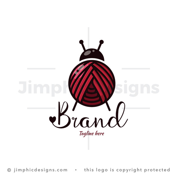 Knitting Yarn Ball Ladybug Logo