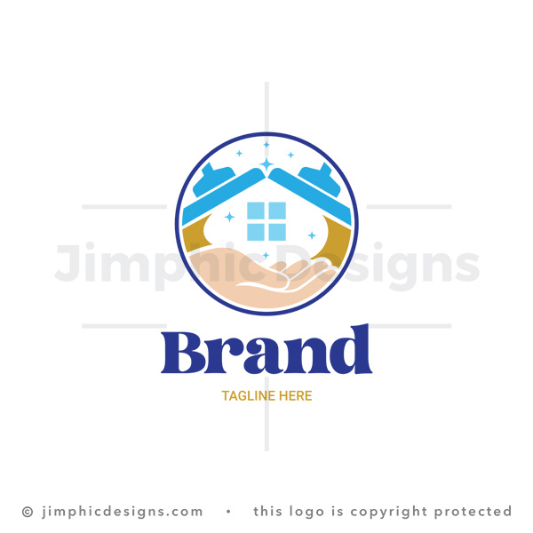 Cleaning Service Care Badge Logo