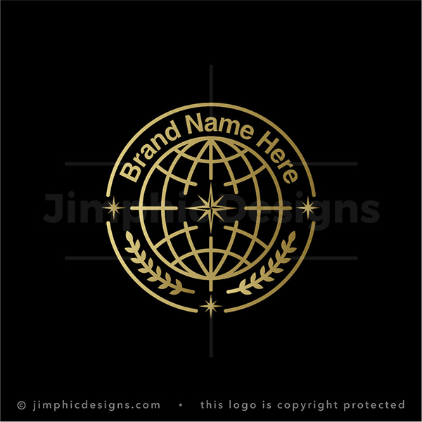 Golden Global Compass Star Badge Logo