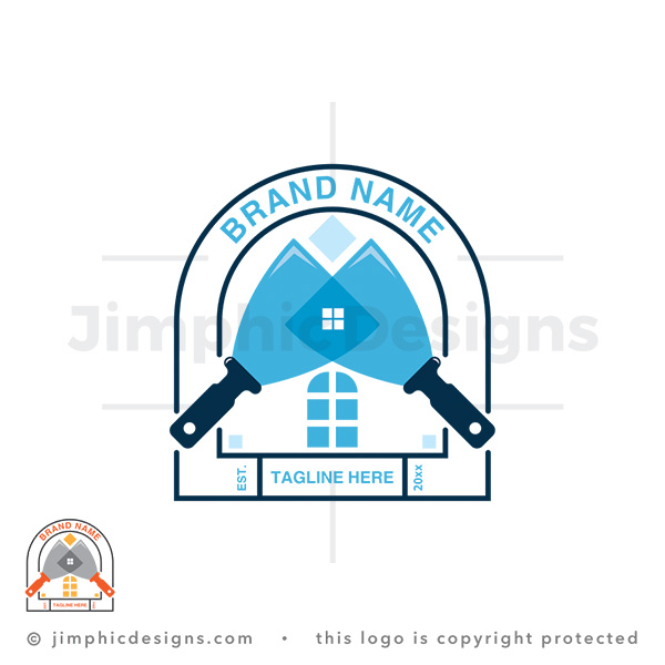 Crossed Home Renovation Putty Scrapers Logo