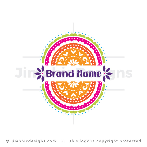 Mexican Taco Festive Garland Mandala Logo