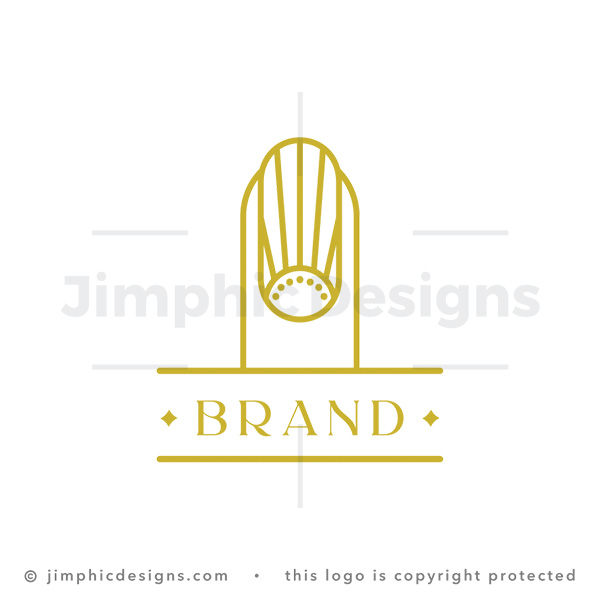 Minimalist Golden Sunshine Nail Art Logo