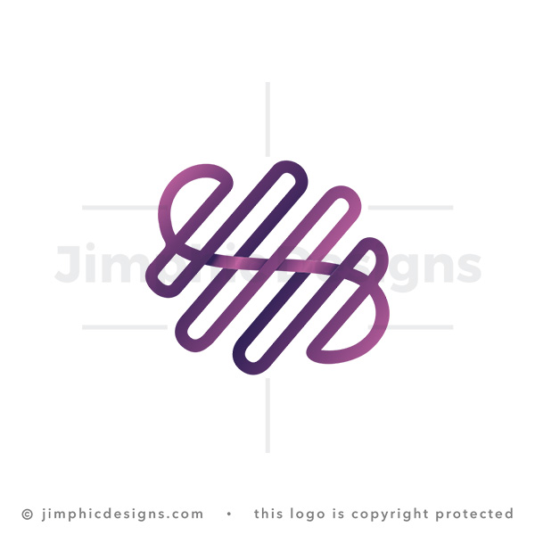 Abstract Interconnected Brain Ribbon Loop Logo