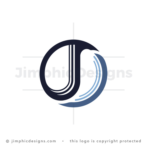 Abstract Dynamic Monogram Letter J Circle Logo