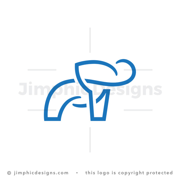 Stylized Blue Elephant Logo