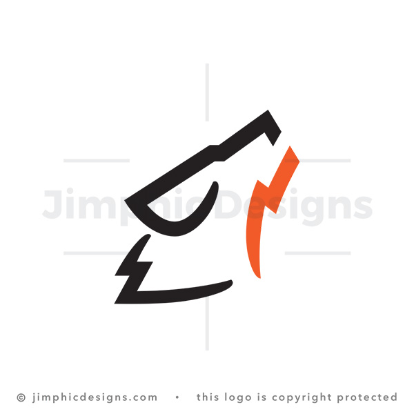 Electricity Thunder Wolf Logo