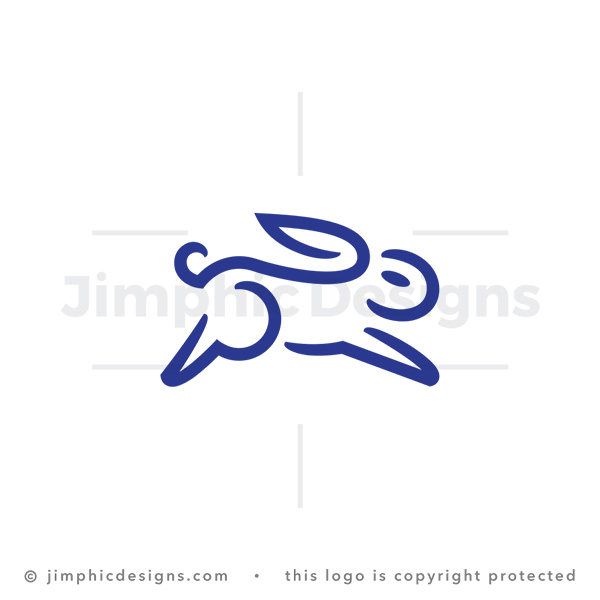 Cute Blue Rabbit Logo