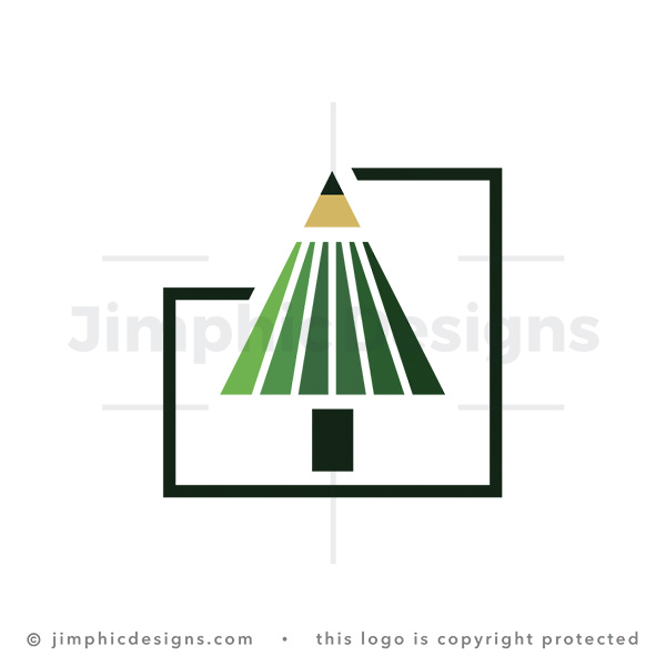 Geometric Pine Tree Pencil Academy Architecture Logo