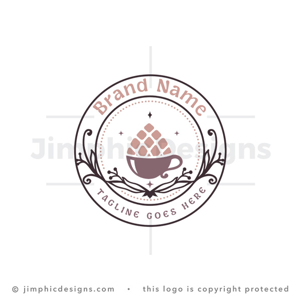 Pinecone Coffee Shop Organic Badge Cafe Logo