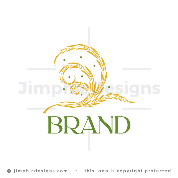 Golden Wheat Wave Organic Bakery Grain Logo