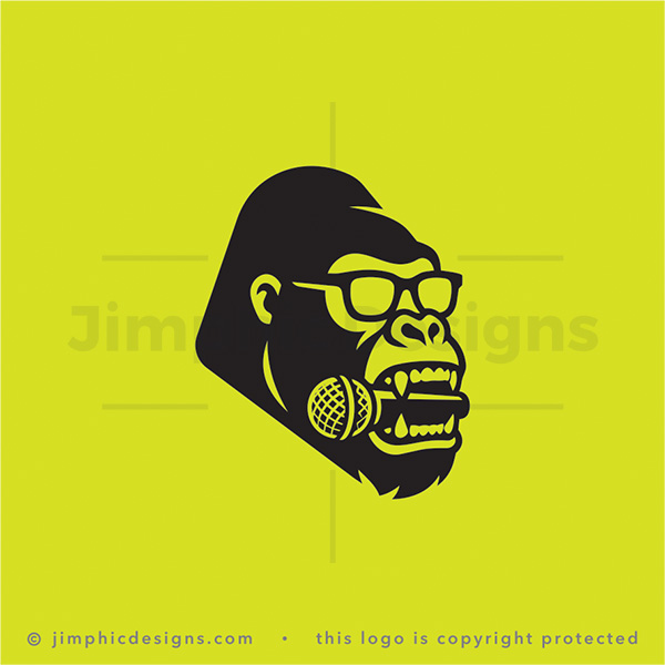 Geek Gorilla Microphone Podcast Logo Design