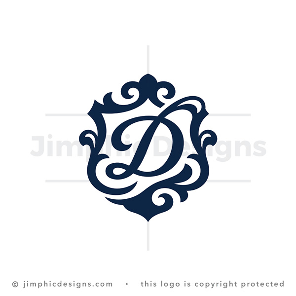 Royal Letter D Shield Monogram