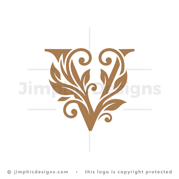 Floral Letter V Luxury Monogram