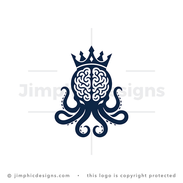 Royal Brain Octopus Intelligence Emblem